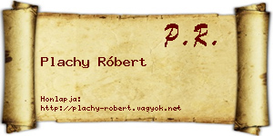 Plachy Róbert névjegykártya