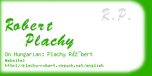 robert plachy business card